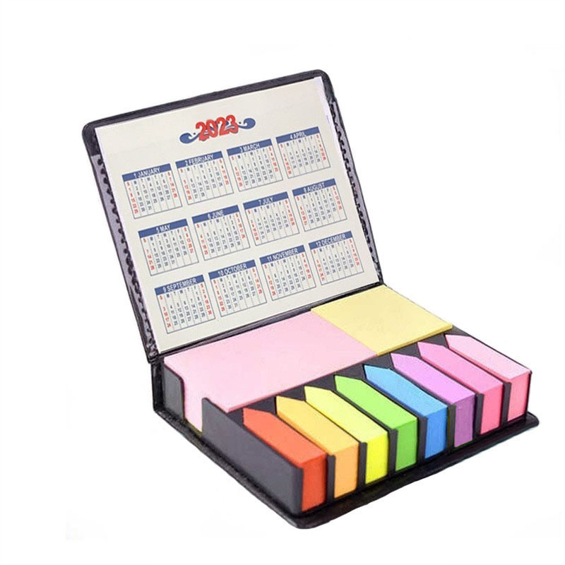 Sticky Note Business Memo Pad Crayon Color Arrow Fluorescent Color Sticky Note Sticker Paper PU Sticky Note Box