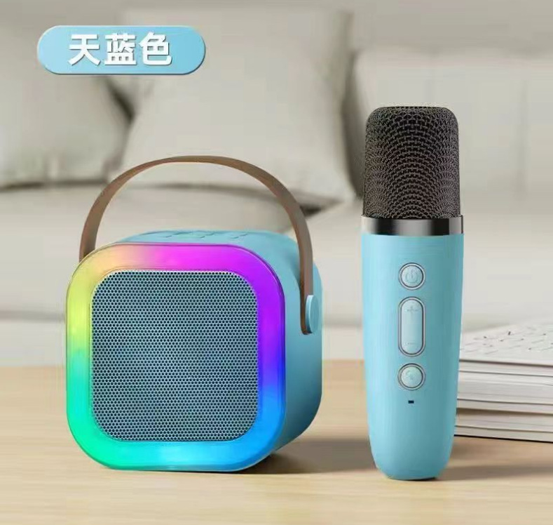 Microphone Speaker All-in-One Microphone Home Wireless Bluetooth Speaker Mini Portable K Song K12 New