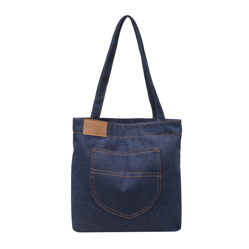 2026 spring new denim single shoulder bag large capacity mom shopping bag commuting simple student bag