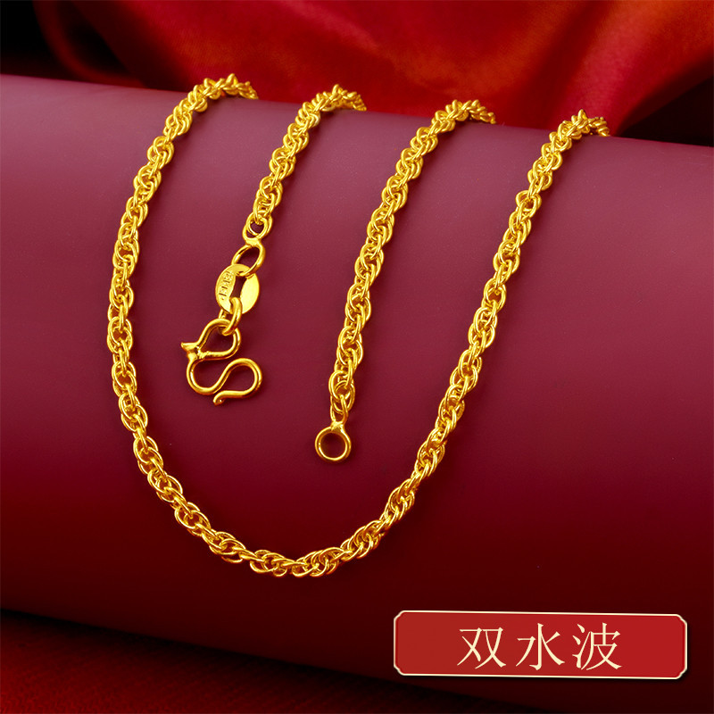 Vietnam sand gold four-leaf clover necklace women imitation gold stall jewelry gold-plated inverted mold chain