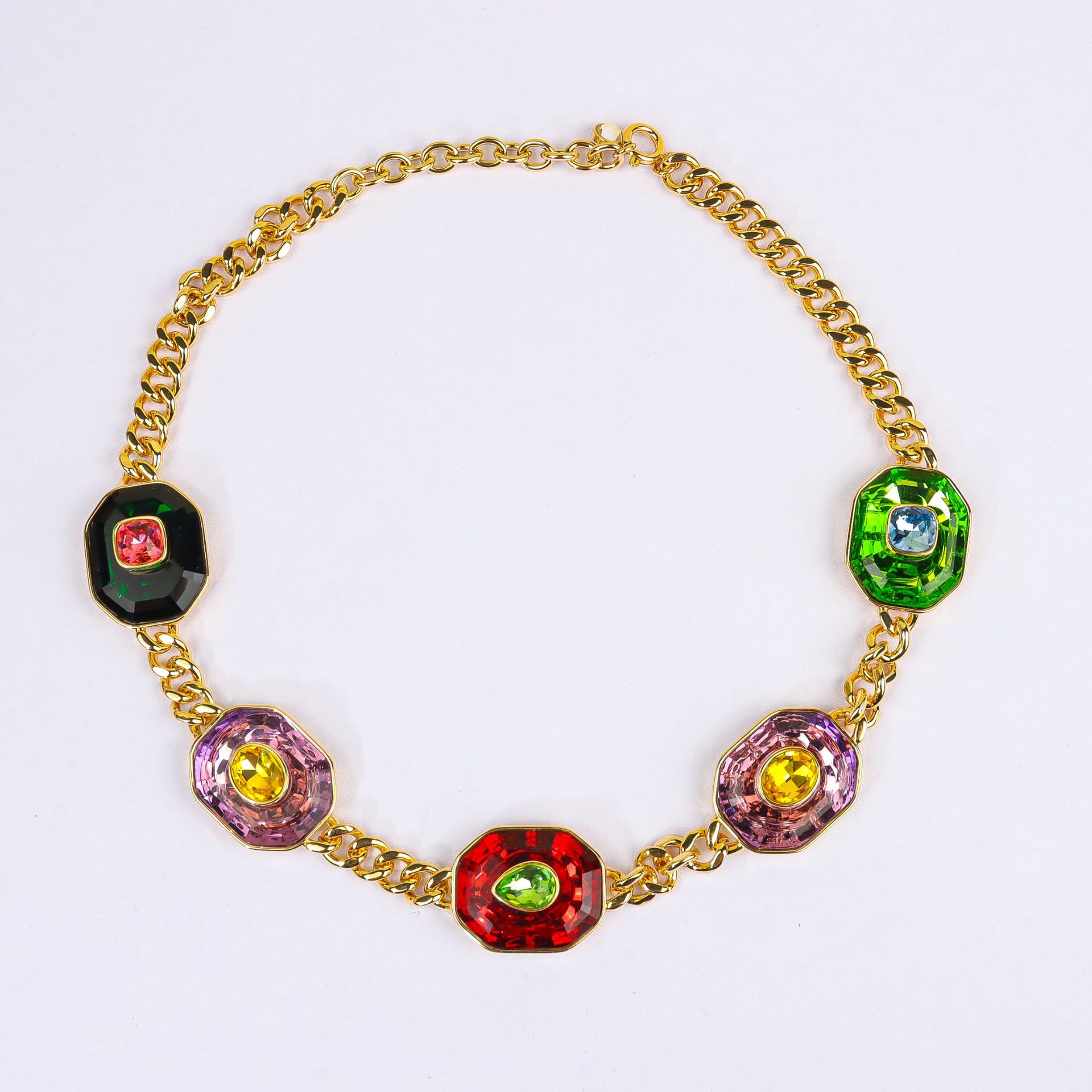 New crystal necklace for women bracelet colorful dopamine earring set accessories