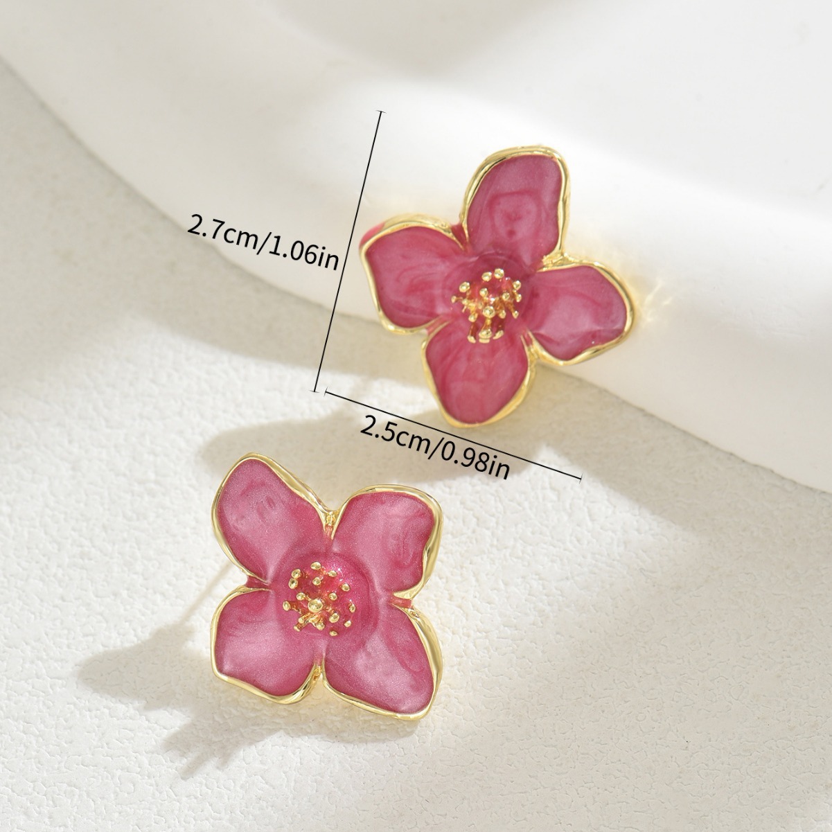 Sweet colorful flower ear studs for women 2025 summer new pearl ear accessories