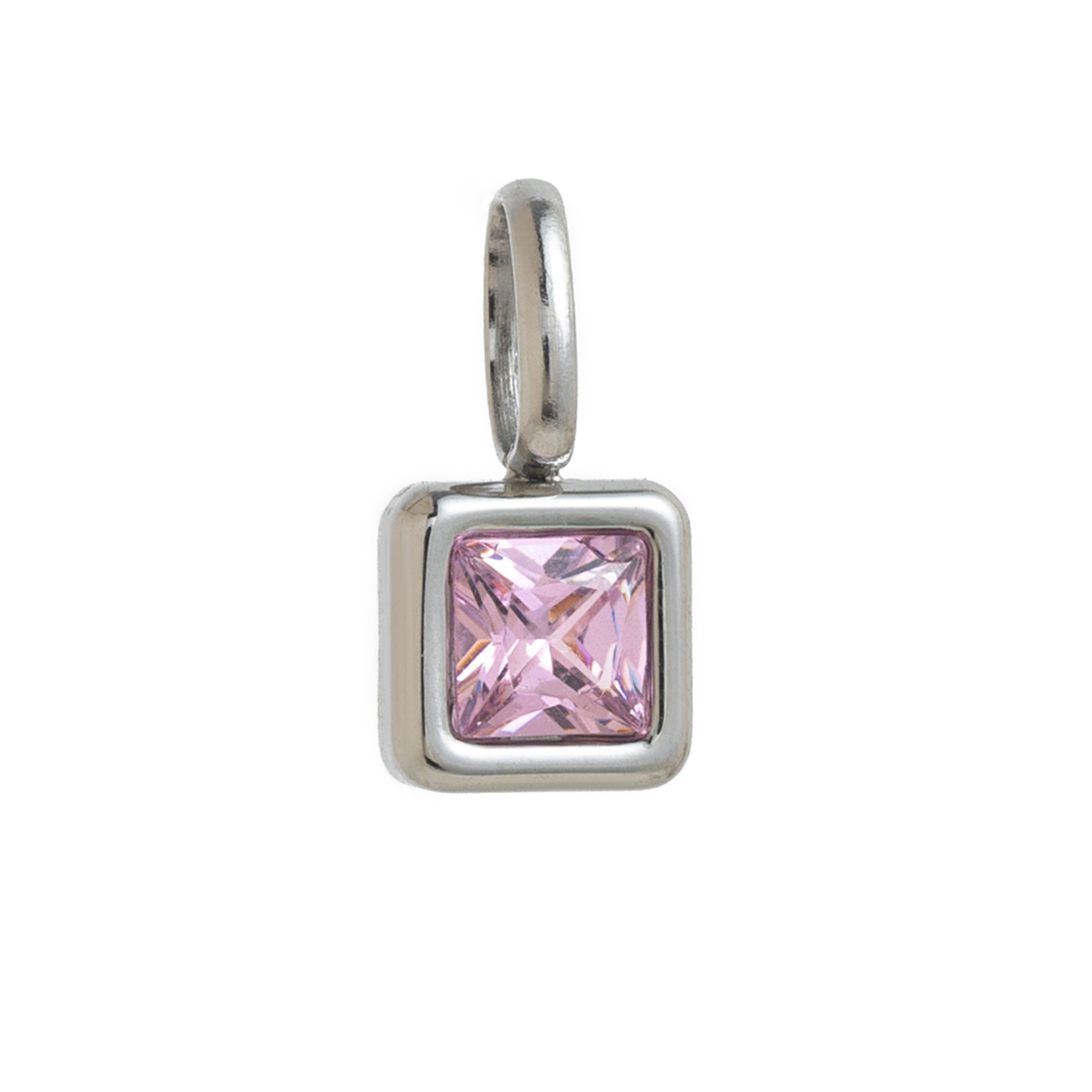 Colorful 12 birthstone pendant DIY accessory necklace for women twelve birthstone square colorful zircon pendant锁骨