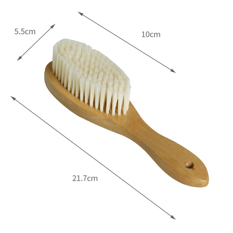 Solid wood soft-bristle shoe brush for washing shoes without damage, household shoe brush, multi-functional clothing brush, dedicated sports shoe brush