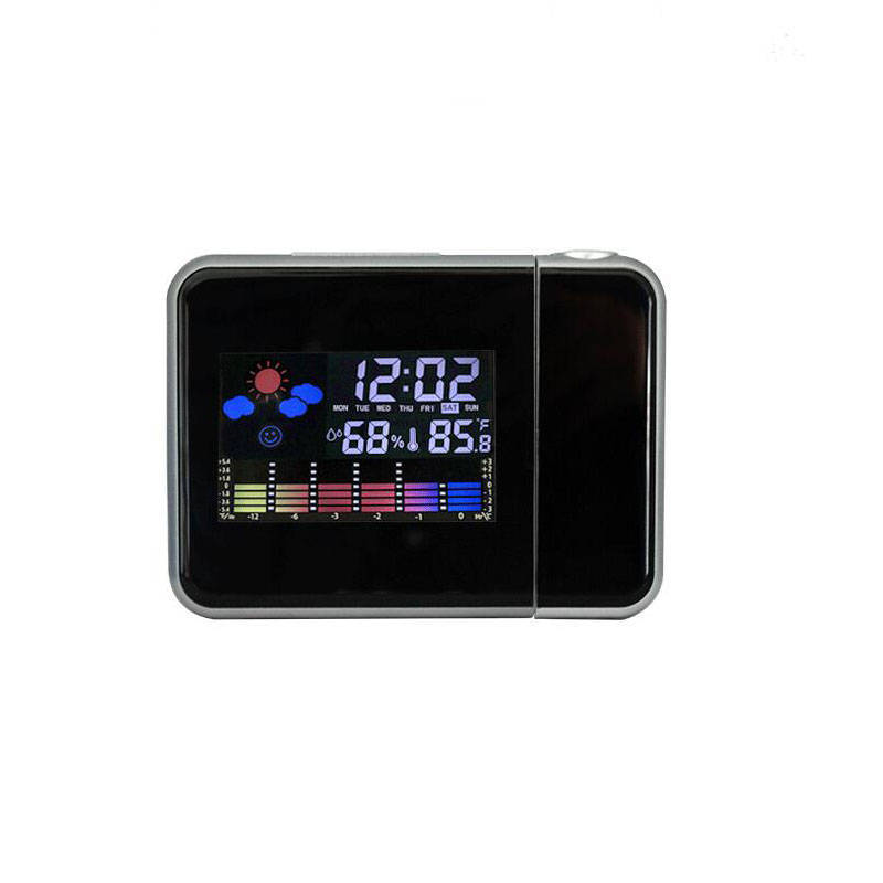 8190 Multifunctional Projection Alarm Clock Bedroom Bedside Clock Lazy Electronic Clock Smart Temperature Humidity Calendar Clock