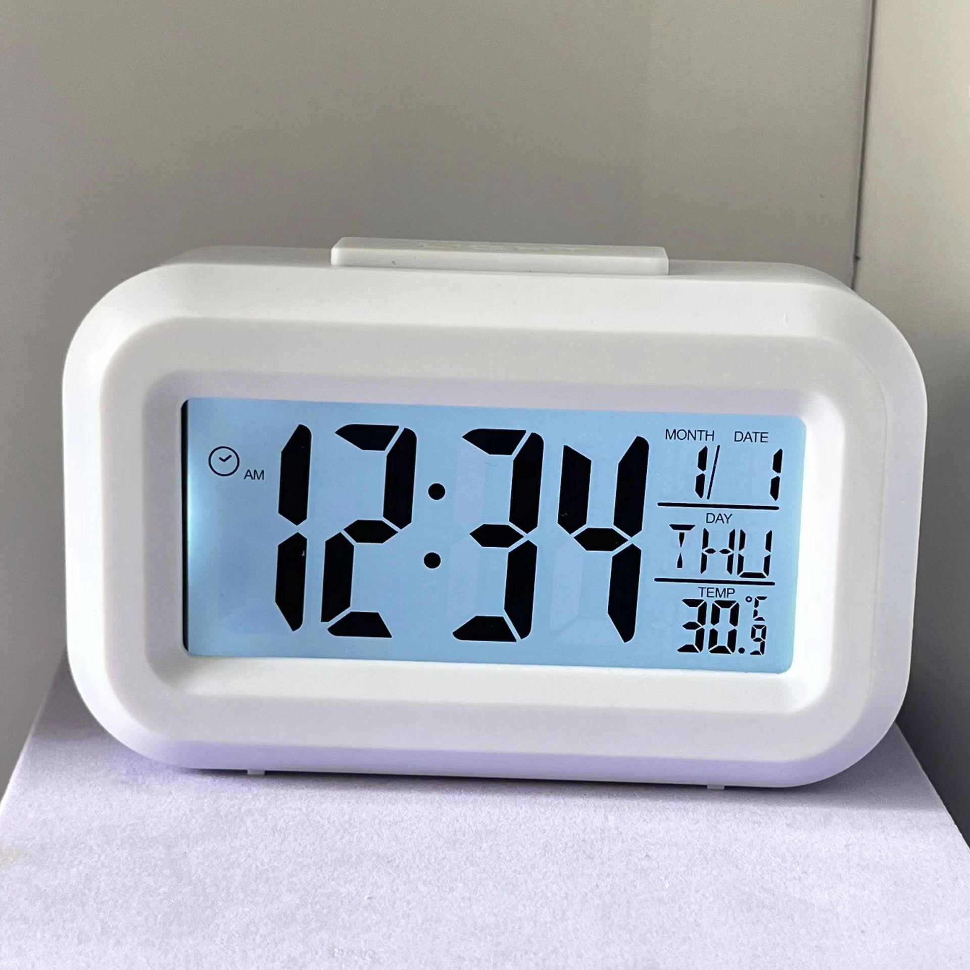 Alarm Clock Children Simple Small Alarm Clock Cute Student Mini Small Desk Clock Temperature Date Display Timer Snooze Clock