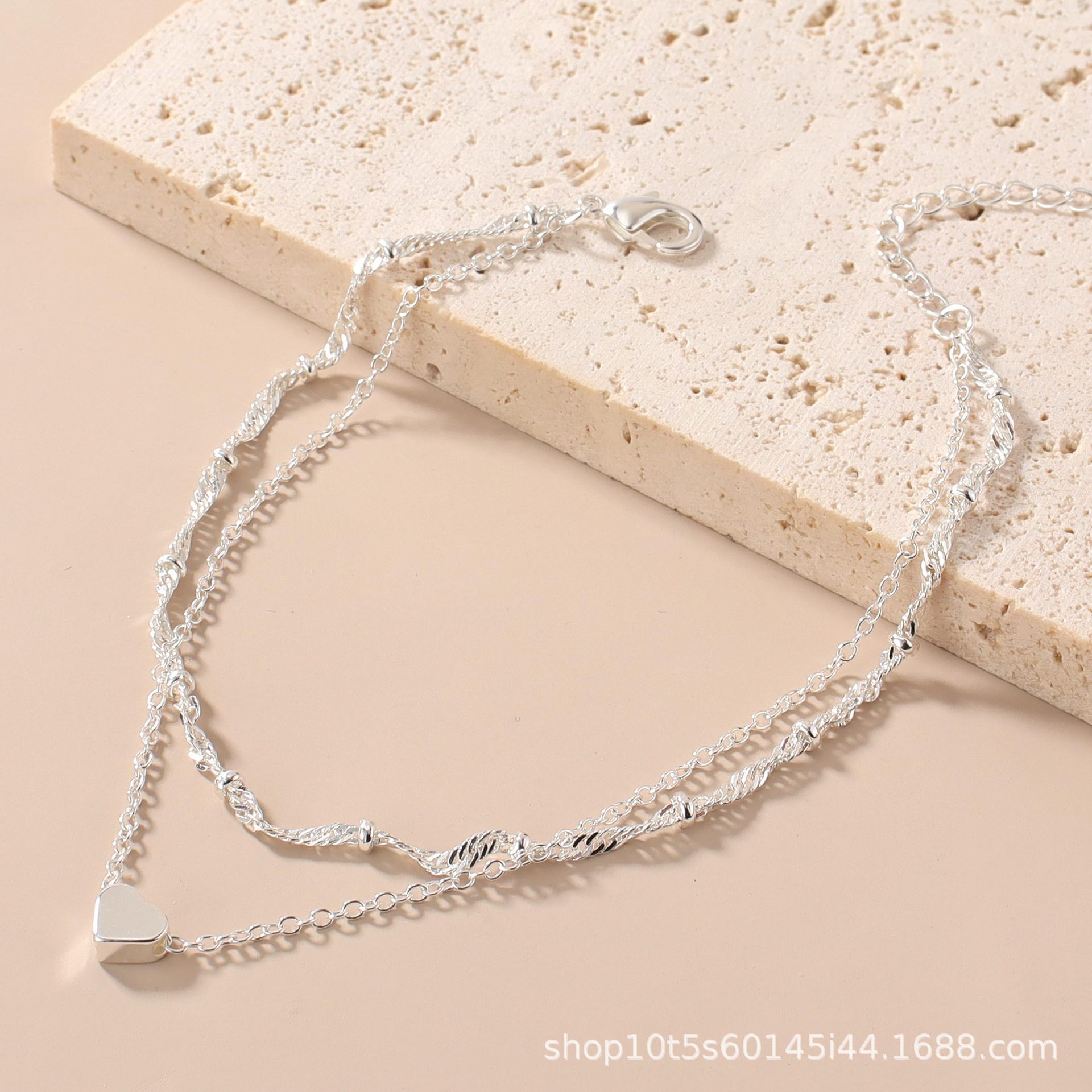Love cross bead bracelet zircon gold paperclip stackable bracelet generous women