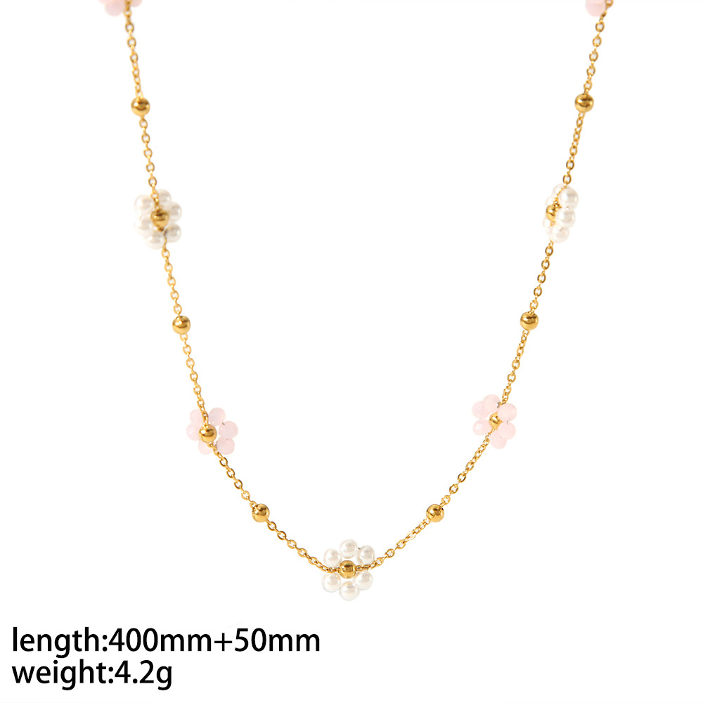New cute flower bracelet 18K gold stainless steel simple design jewelry women