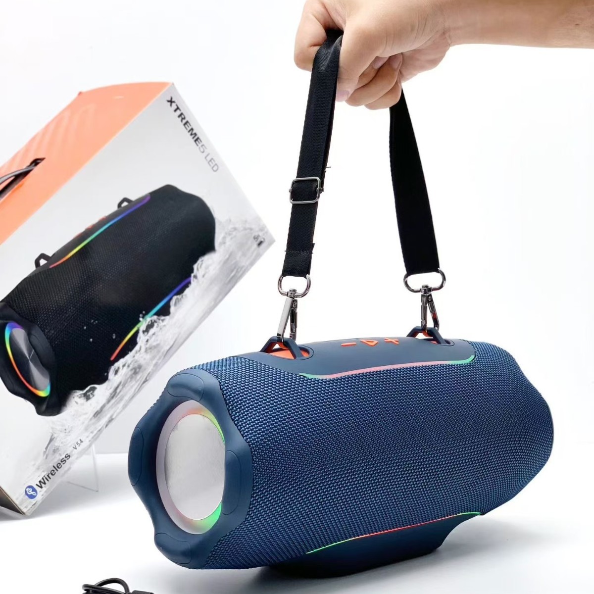New 5th Generation War Drum XTREME5 LED Wireless Bluetooth Speaker Outdoor Handle RGB Light Dual Diaphragm Subwoofer