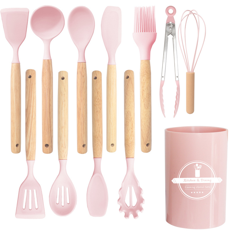 Silicone Spatula and Soup Spoon 12-Piece Set Non-Stick Silicone Spatula Food Grade Silicone Kitchenware Set