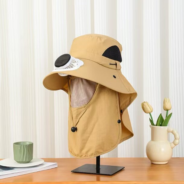 New Sun Hat for Men and Women, Summer UV Protection, Neck Protection, Solar Fan Hat, Outdoor Hiking Fisherman Hat
