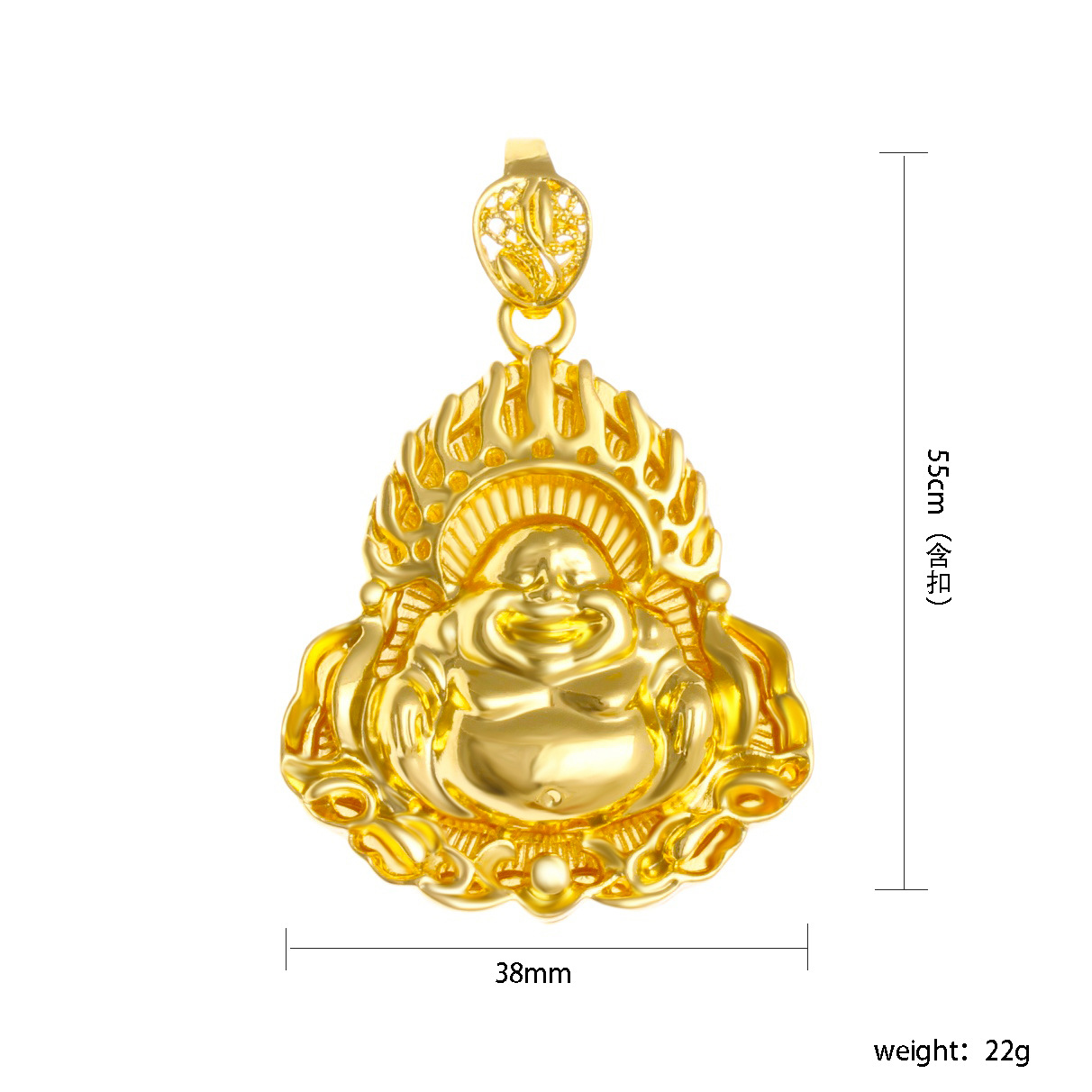Gold-plated silver live-streaming dragon pendant large pendant accessories Guanyin Buddha bold pendant hollow sand gold jewelry accessories