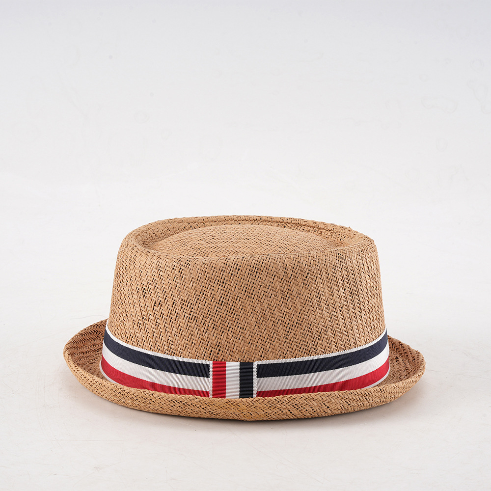 Duck Grass Concave Round Top Fedora Summer Outing Short Brim Jazz Sun Hat
