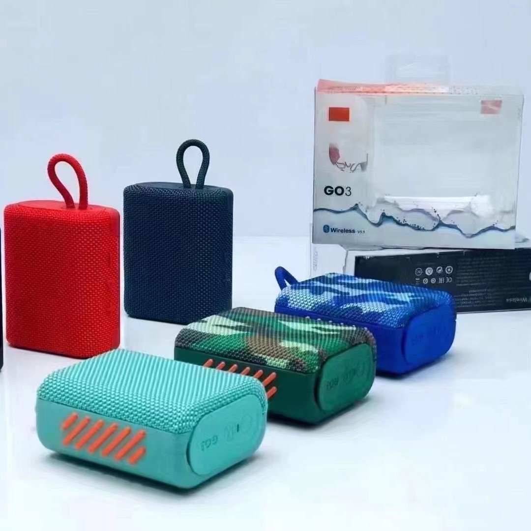 GO3 Bluetooth Speaker Wireless Outdoor Card Portable Mini Bass Gold Brick Third Generation Small Speaker