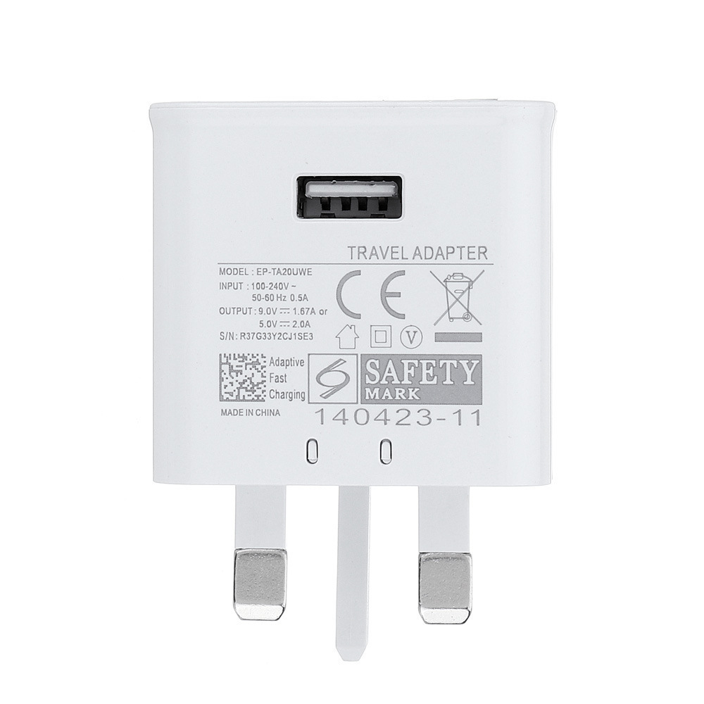Three-pin UK standard 3.0 fast charger for Samsung S6/7/8/10 phone universal USB charger 2A