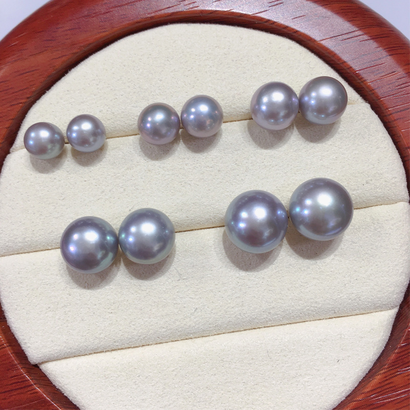 Natural freshwater pearl stud earrings women S925 sterling silver high brightness small bulb plump flawless pearl ear accessories