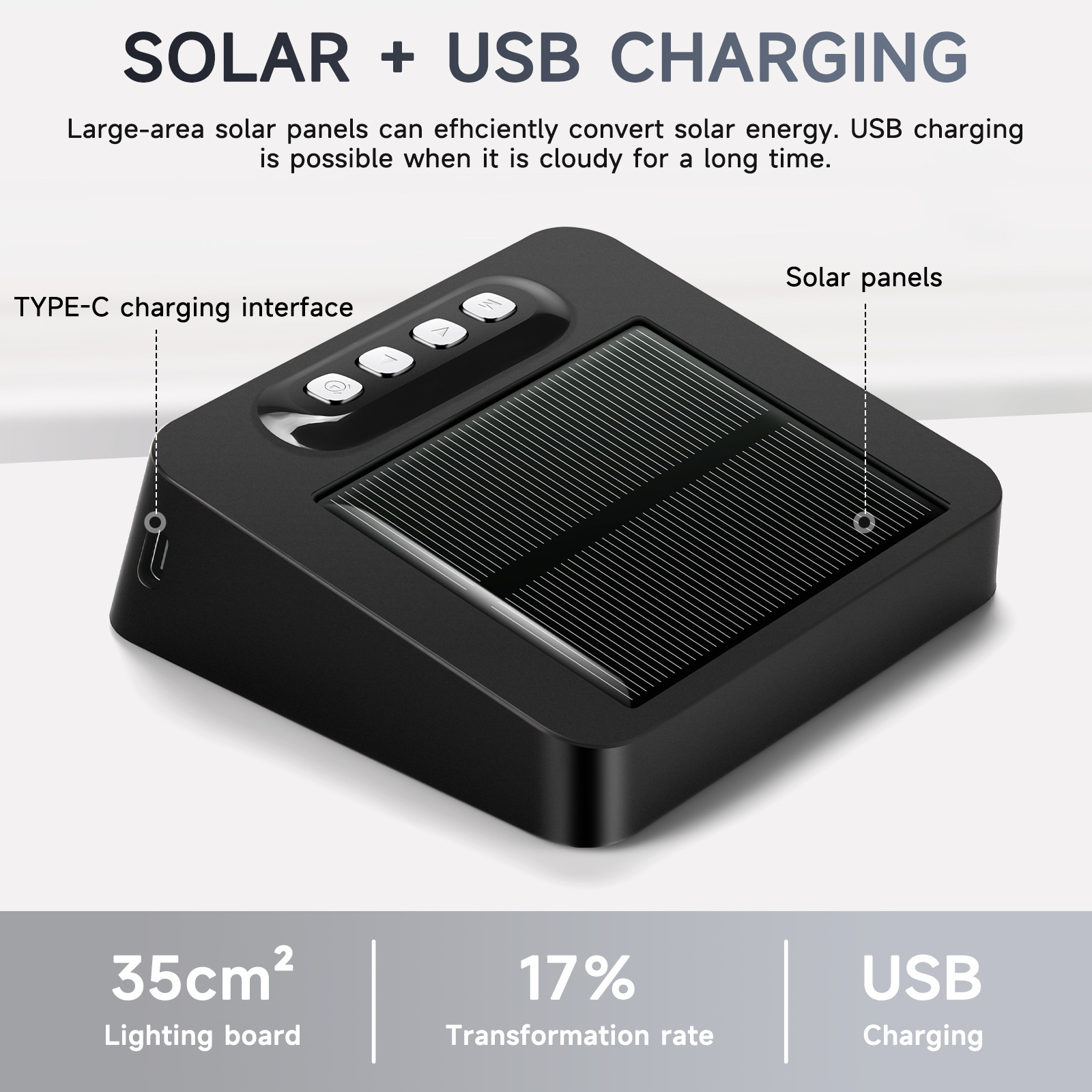 LED luminous solar car clock anti-sleep alarm clock thermometer clock multifunctional solar alarm clock