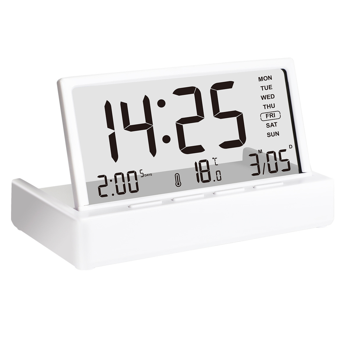 Smart alarm clock electronic clock foldable desktop bedside clock temperature date display student children bedroom office