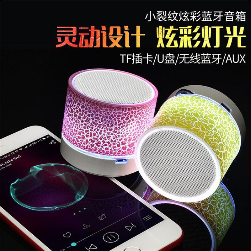 Crackle Bluetooth Speaker USB Card Mini Wireless Subwoofer LED Glow Bass Portable Waterproof