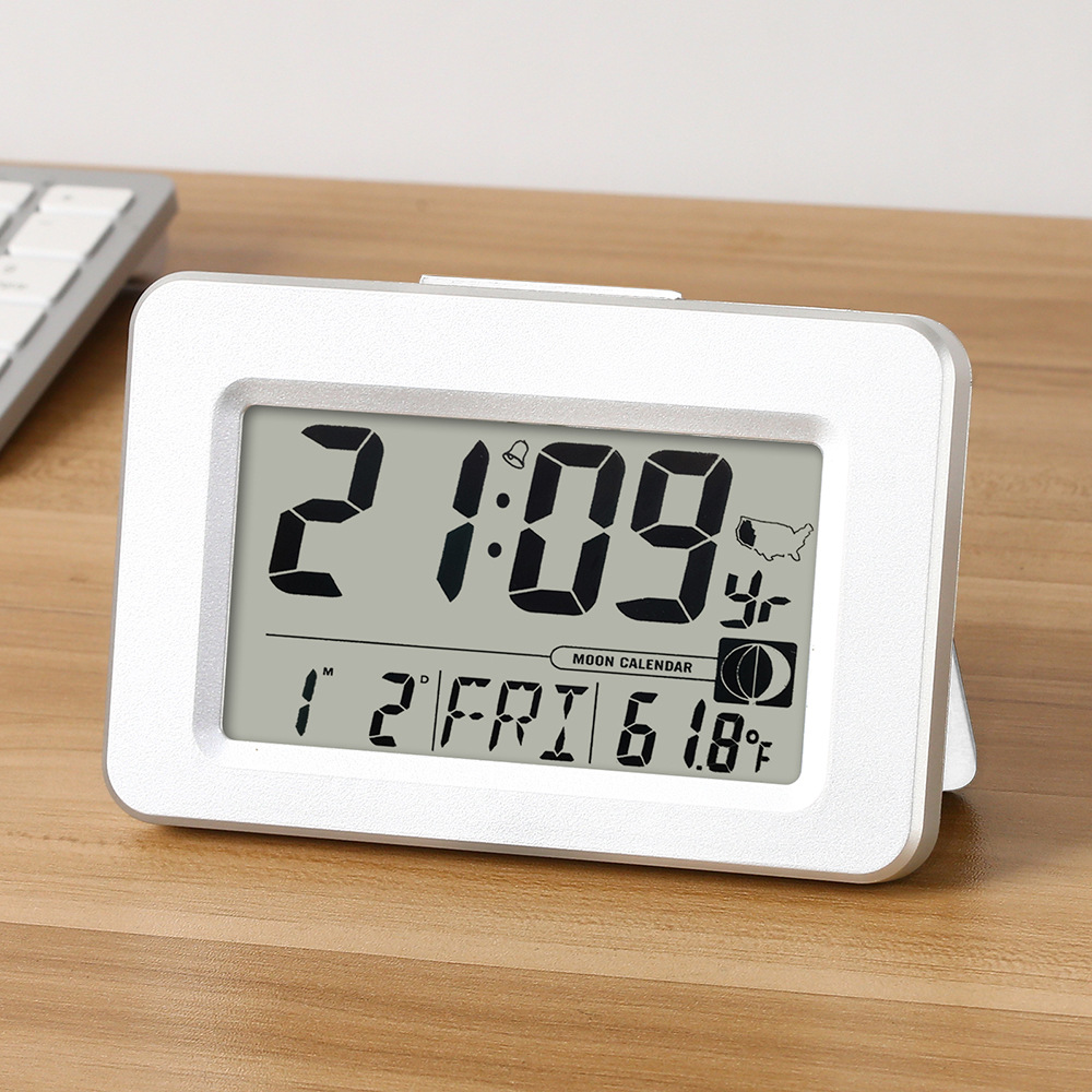 Radio Controlled Clock Automatic Time Setting Indoor Temperature Humidity Electronic Clock Backlight Alarm Clock German Japanese Radio Controlled Clock