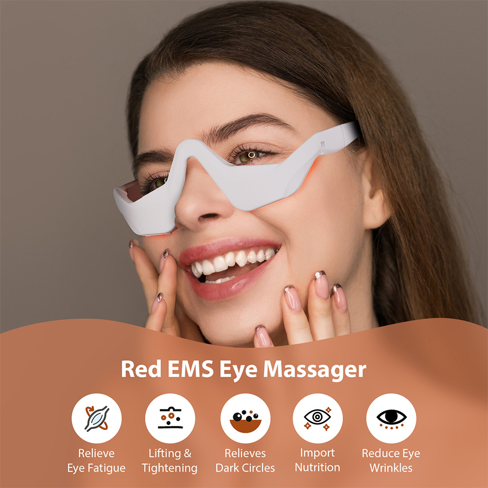Microcurrent Massage Eye Beauty Device EMS Eye Red Light Massager for Dark Circles Eye Beauty Device