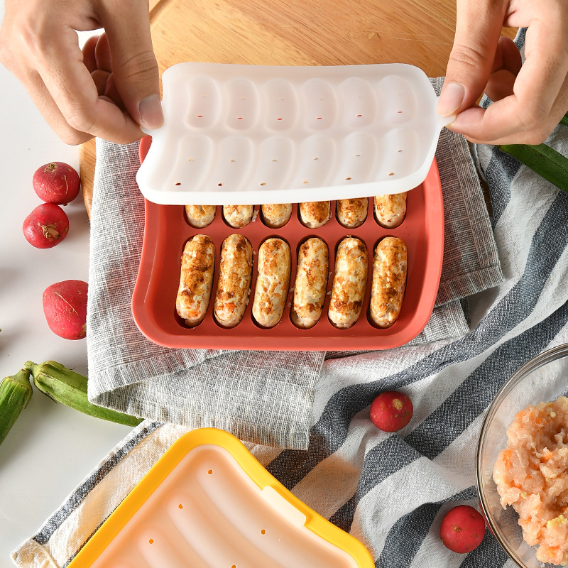 One-Bite Sausage Silicone Mold Casing-Free Sausage Baby Food Mold Steamable Sausage Ham Sausage Mold