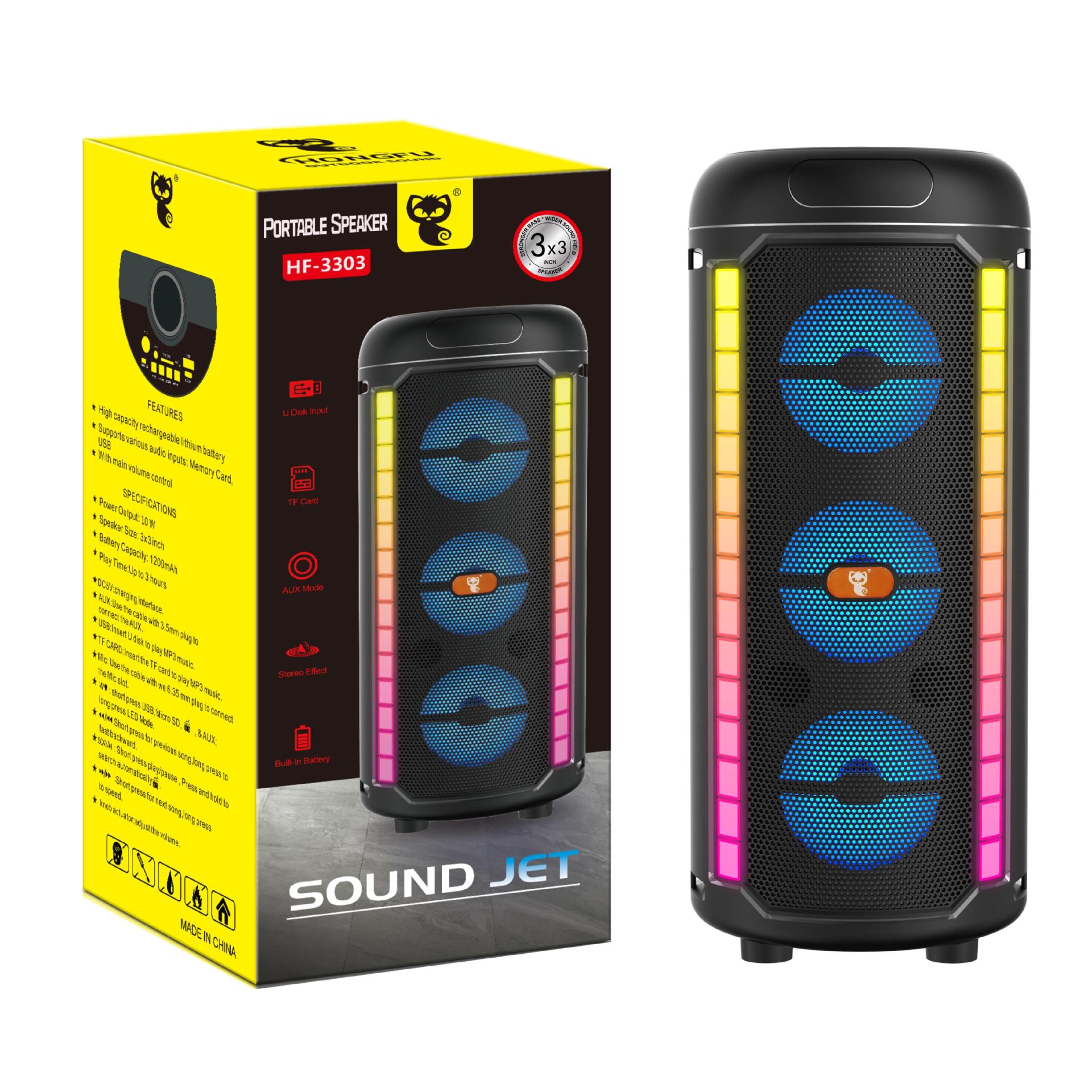 New 3-speaker 3-inch wireless square dance Bluetooth speaker outdoor portable home karaoke sound