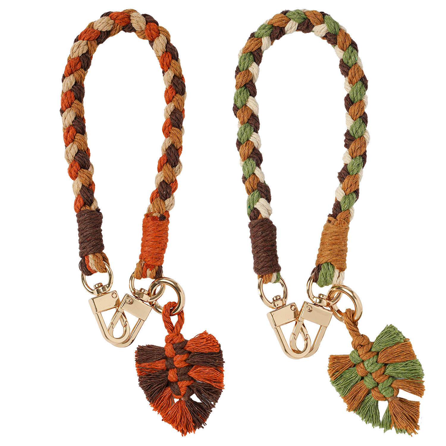 Phone Lanyard Handwoven Tassel Leaf Phone Chain Wrist Strap Bag Strap