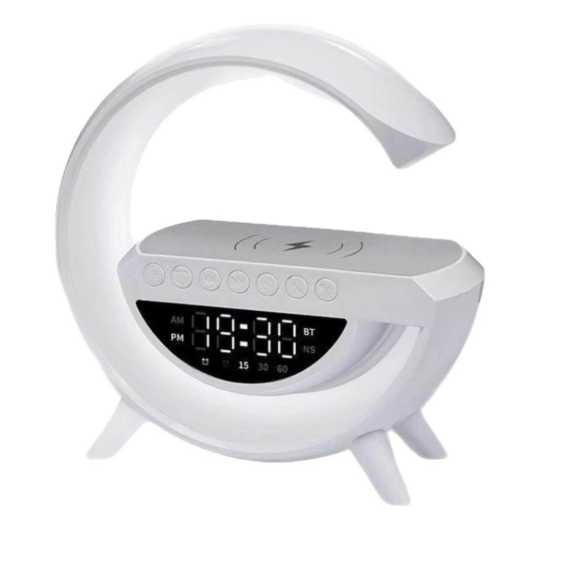 New BT3401 mini Bluetooth speaker multifunctional wireless charging colorful atmosphere light small speaker alarm clock