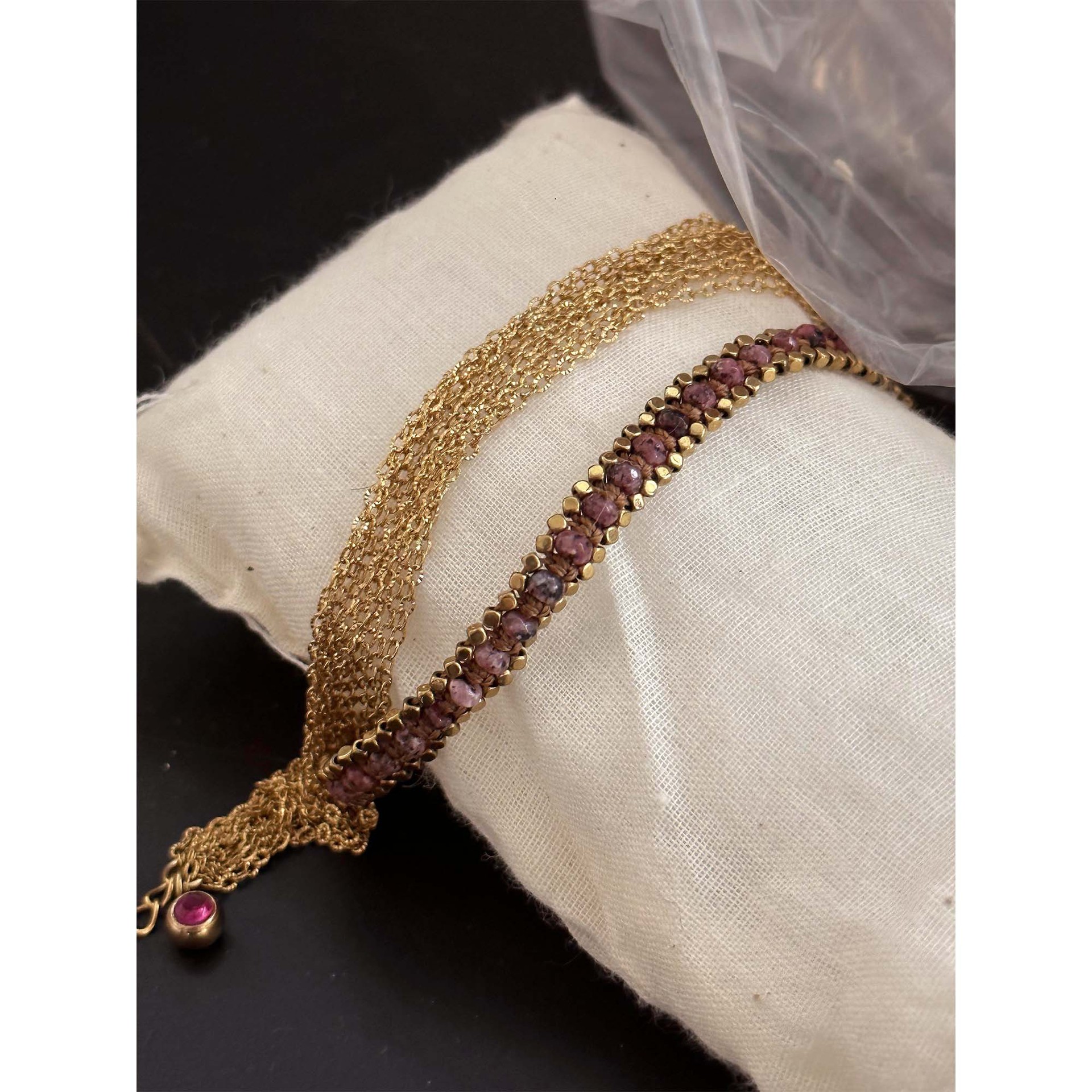 301 South France Workshop Tourmaline Bracelet Color Stable Sweat-resistant Medieval Inheritance Weaving Technique Women m7-14h1-9