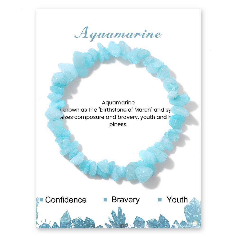Crushed stone bead bracelet business multi-color card paper elastic rope bracelet hand jewelry