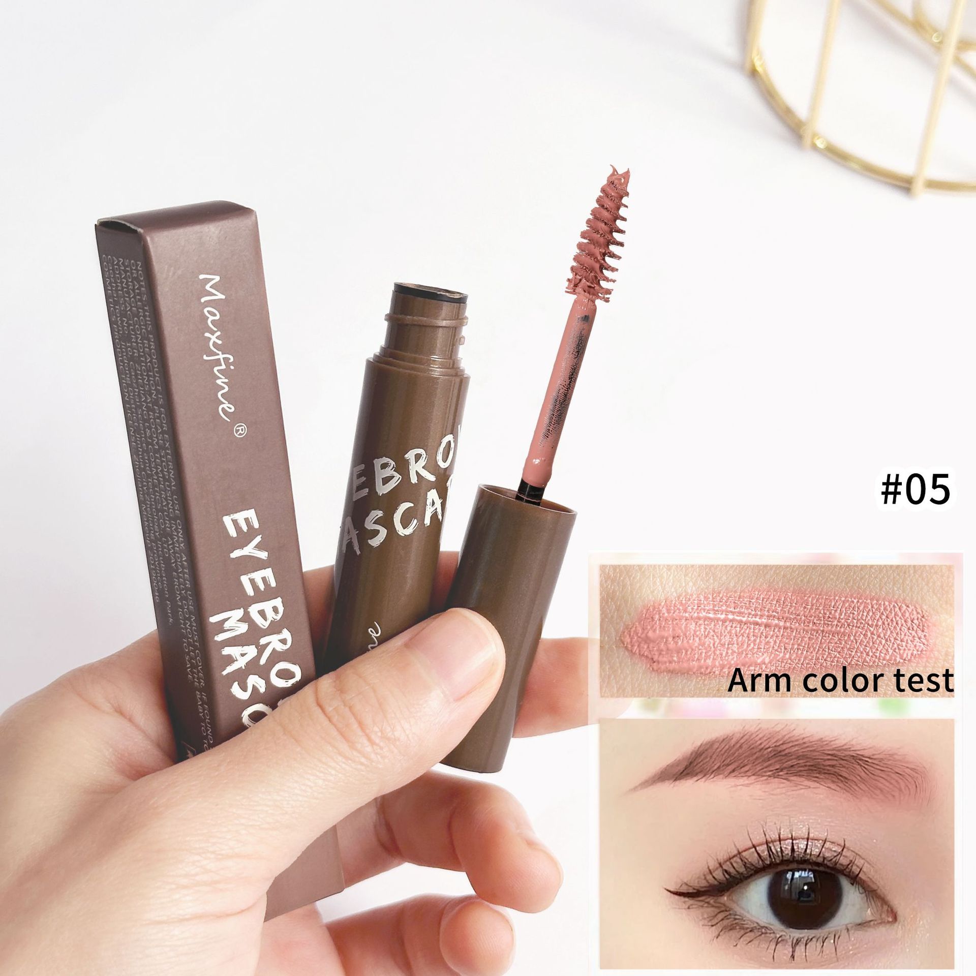 Cross-border makeup Maxfine three-dimensional eyebrow cream eyebrow brush novice easy to use not easy to take off makeup anti-sweat color holding makeup
