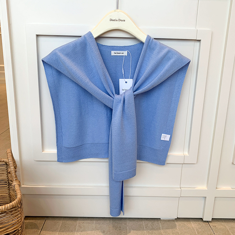 Outer layer small cape shawl, summer thin solid color sunscreen air-conditioned room shoulder cape