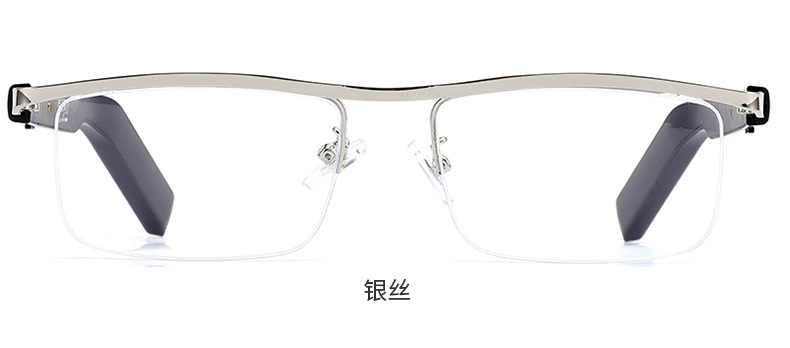 New AI Smart Bluetooth Translation Glasses LG12 Slim Temple Touch Slide Metal Half Frame Glasses Call Music