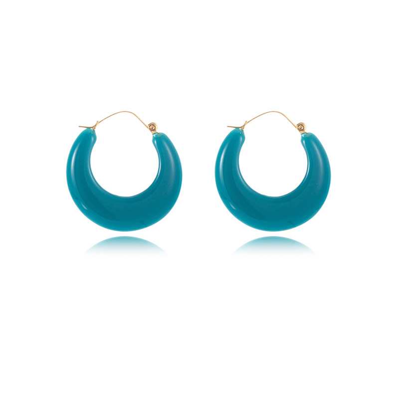 Small Fresh Semi-Circular Stud Earrings Candy Color Daily Commuter Earrings
