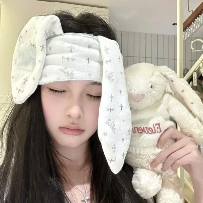 Cartoon cute shading non-transparent sleep sleep adjustment elastic new lace rabbit ear eye mask girls