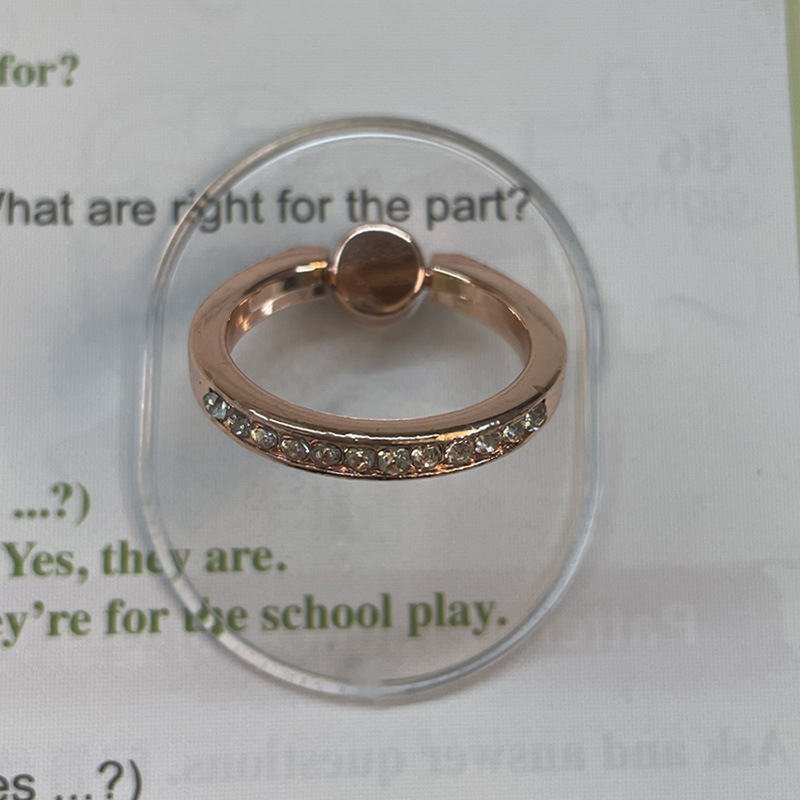 Rhinestone Transparent Ring Stand Rose Gold Ring Diamond Phone Stand Thirteen Crystal Rhinestone Ring Stand