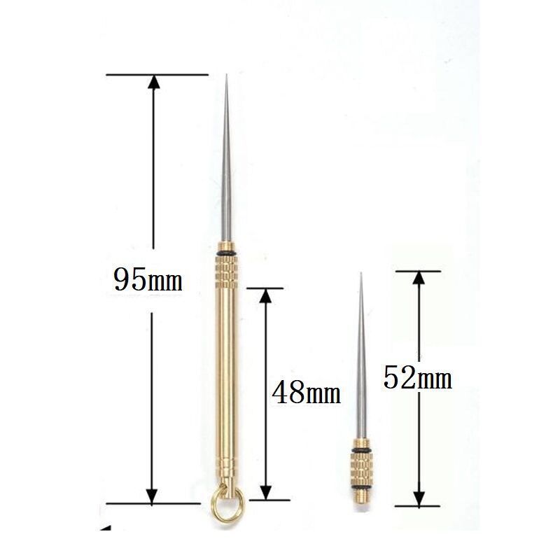 Portable TC4 titanium alloy toothpick, multifunctional fruit pick, convenient toothpick, brass tube body, self-defense tool