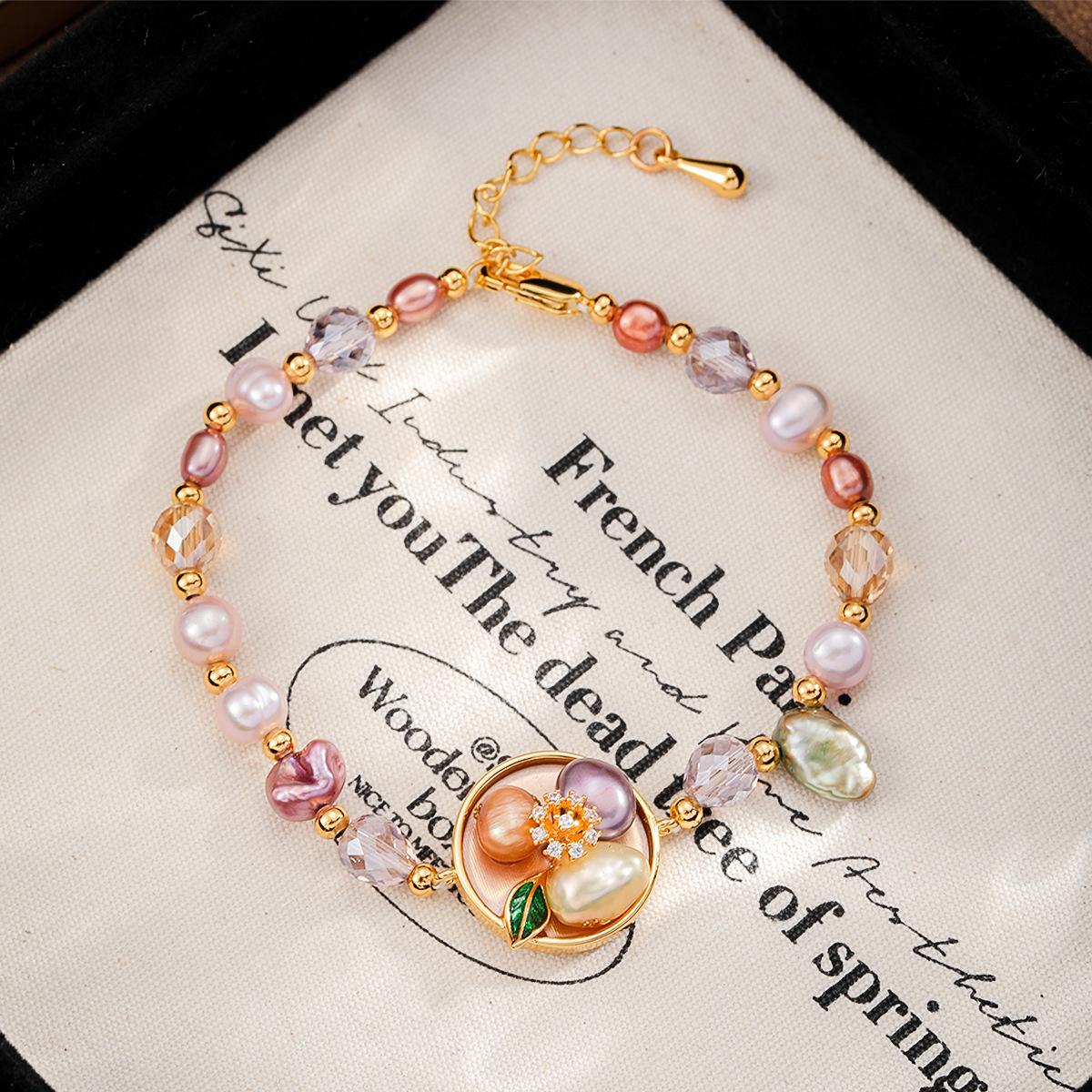 NALA Drip Oil Flower Pearl Bracelet Women Bracelet Women Fresh Sweet Bracelet