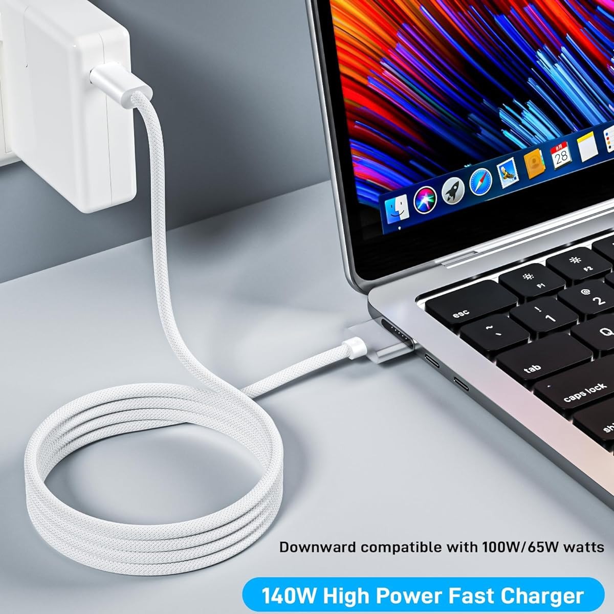 Type-C to Magsafe 3 Magnetic Charging Cable for Apple Macbook Laptop 140W Fast Charger