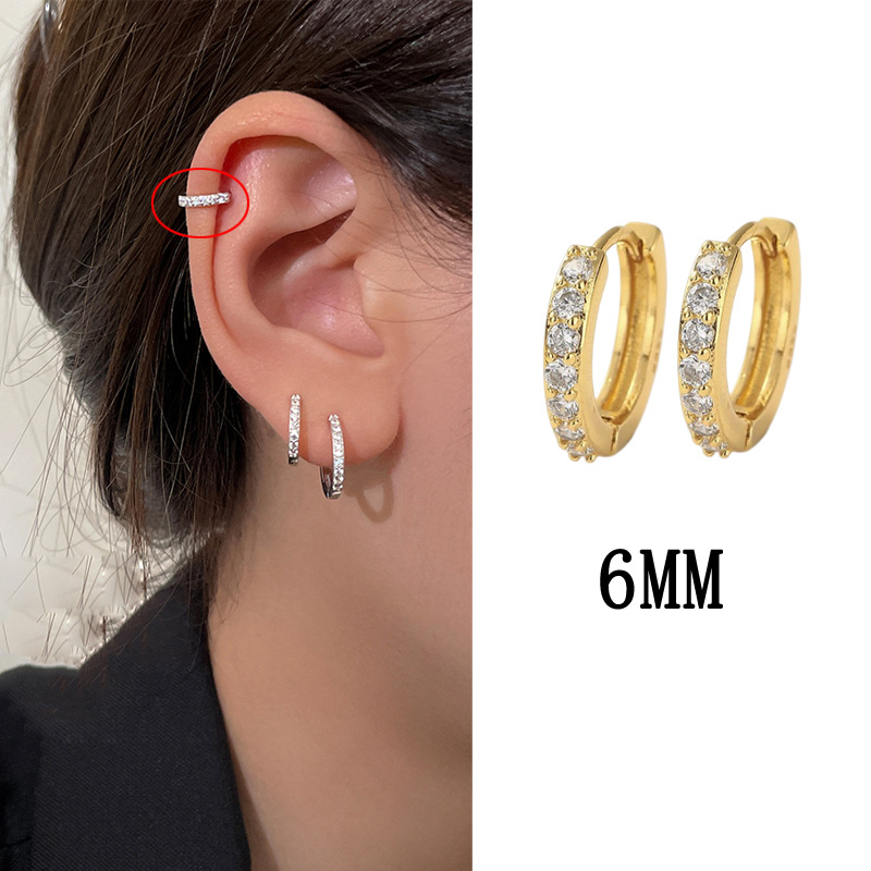 Unisex Rhinestone Ear Cuff for Men Small Ear Cartilage Cuff for Women Healing Ear Hole Wind Earring Simple