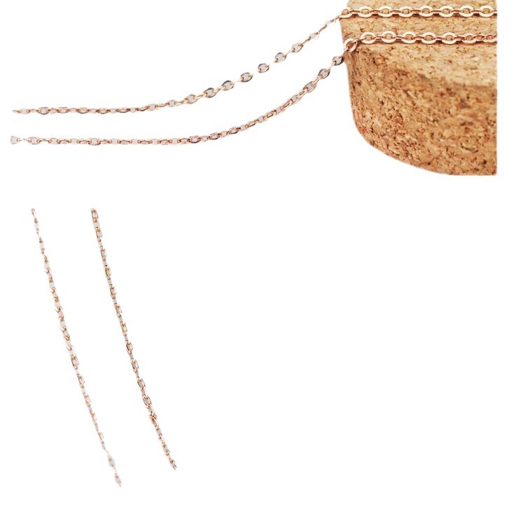 Copper silver-plated rose gold silver necklace women 18 inch cross chain item jewelry O chain