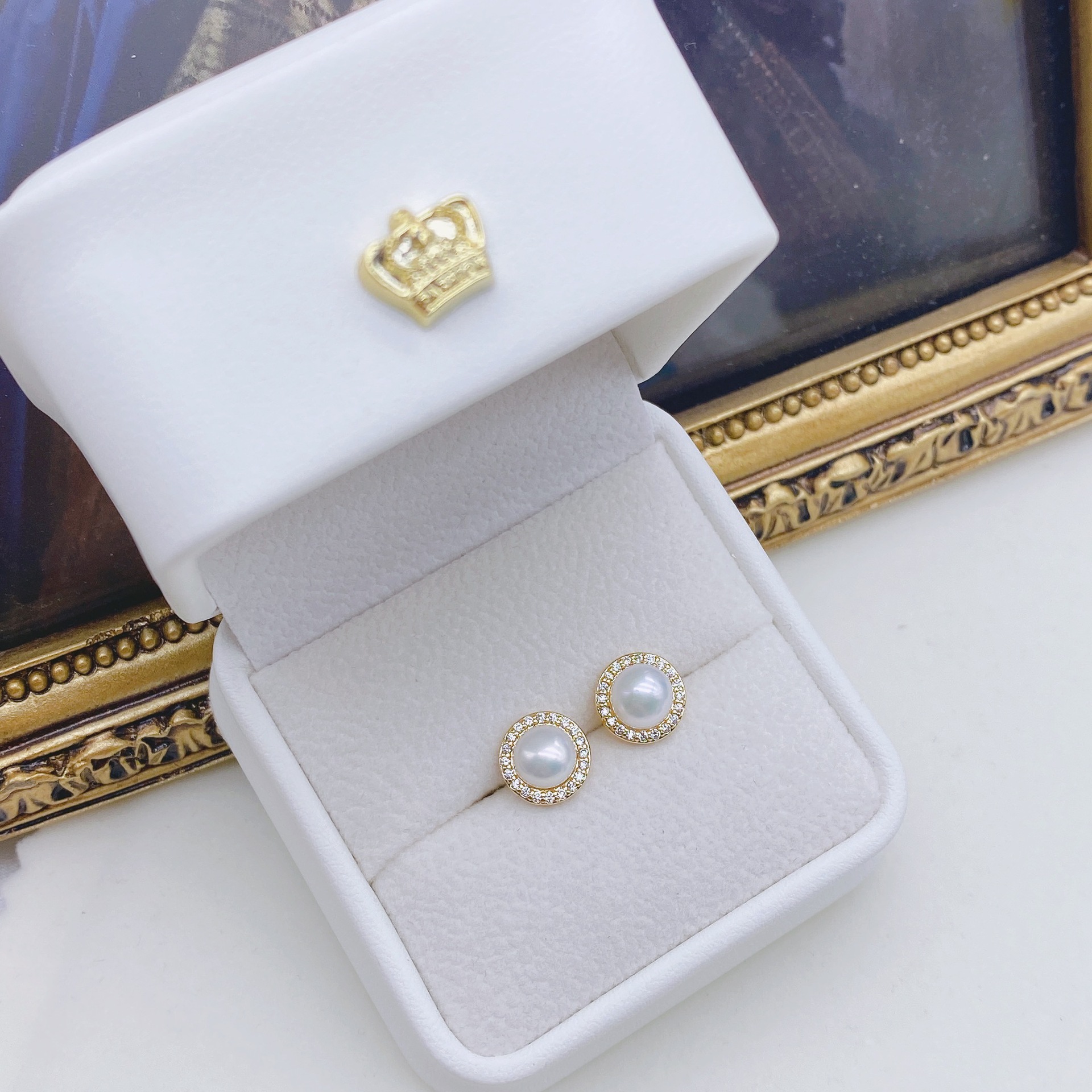 Mini Natural Freshwater Pearl Earrings Real Gold Electroplated 925 Needle Simple Small Fresh Cute Earrings Goods
