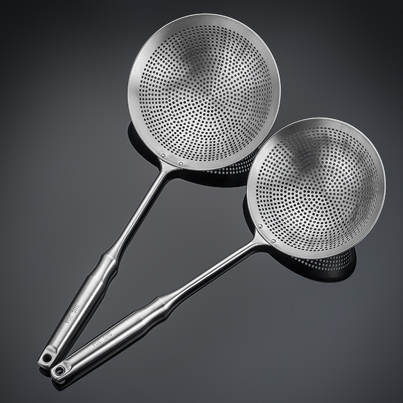201 stainless steel punched slotted spoon kitchen household slotted spoon tool noodle large slotted spoon skimmer noodle draining spoon