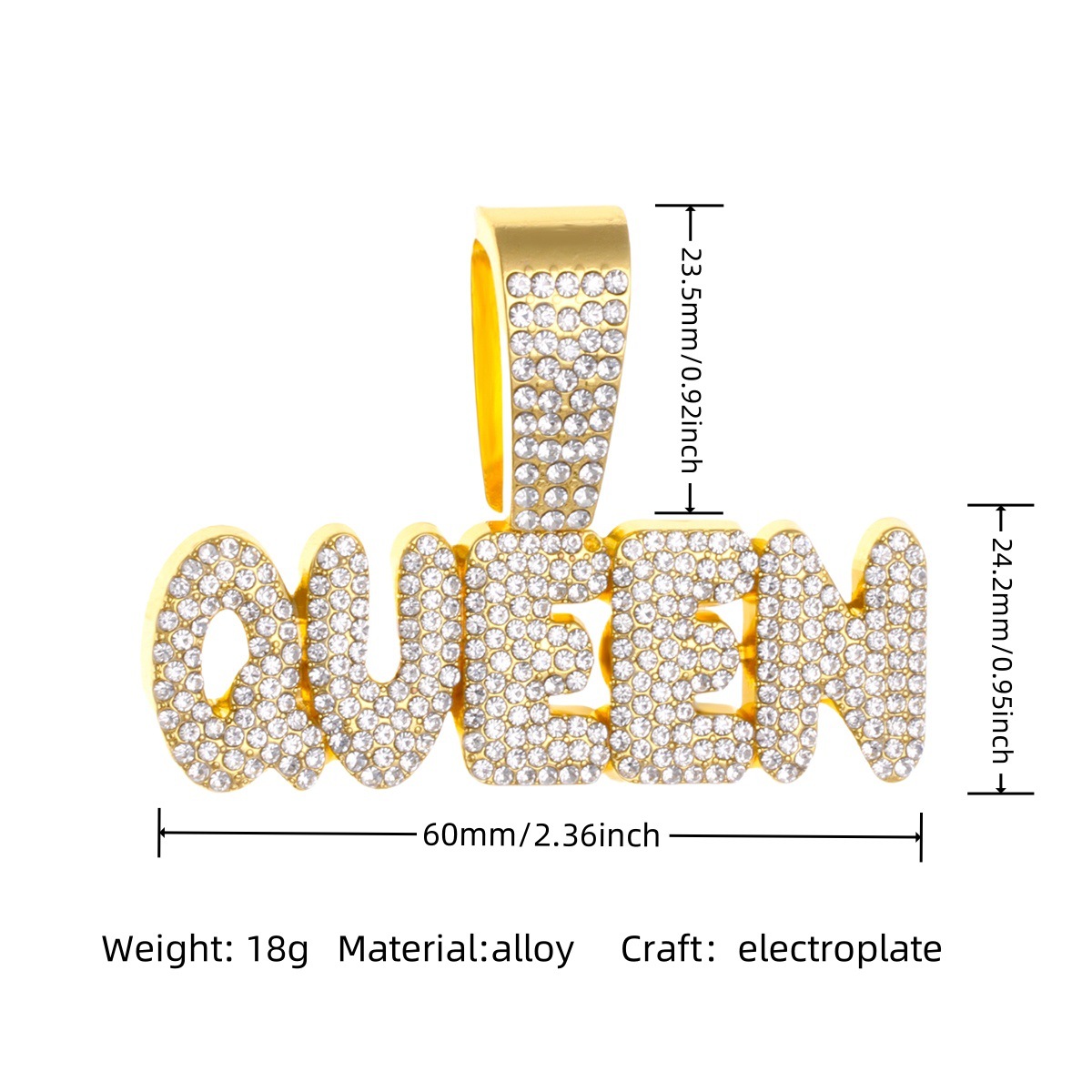 金色Queen吊坠