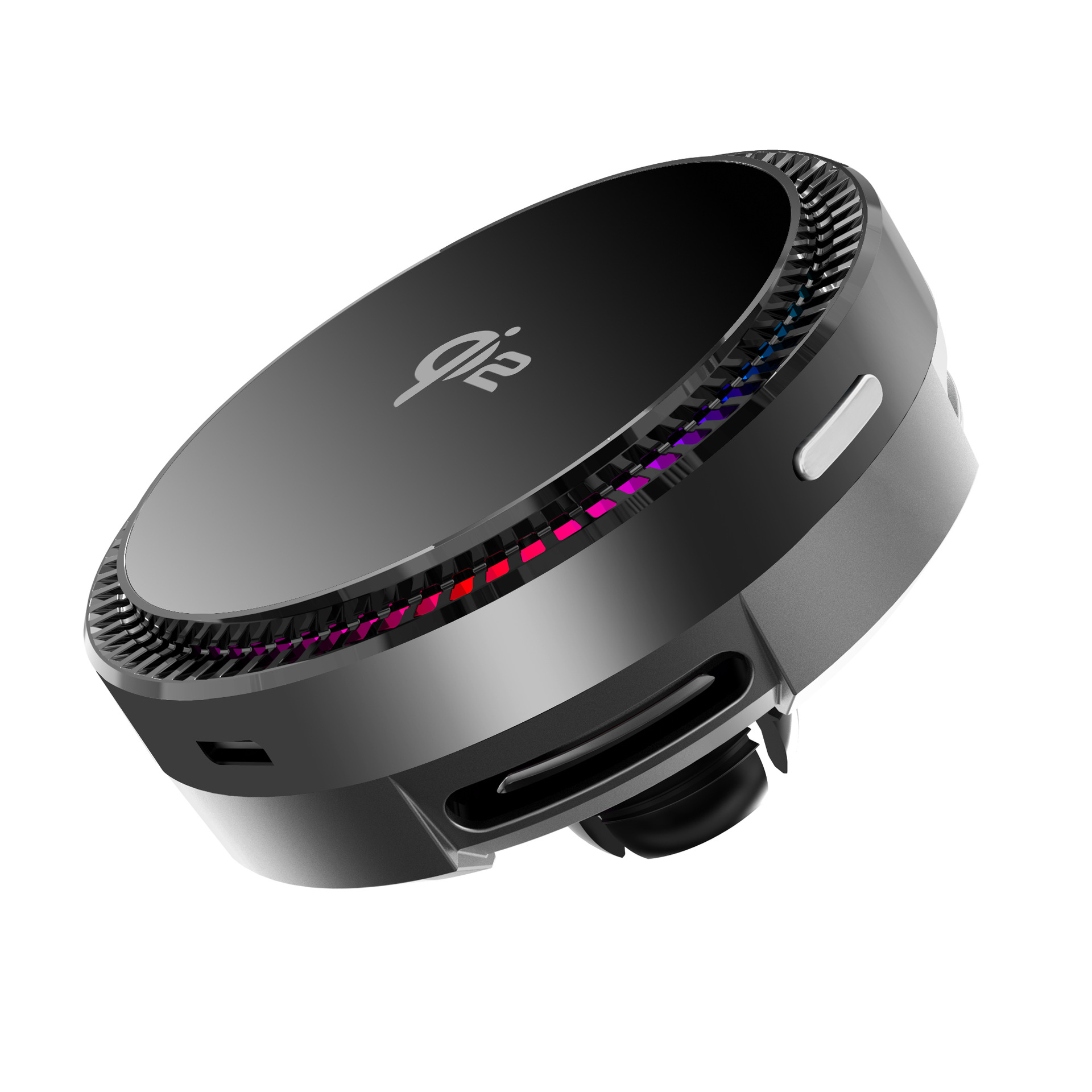 QI2 RGB light magnetic cooling fan car fast wireless charger phone mount for Apple Samsung