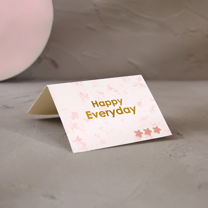 Gold foil greeting card birthday gift card flower shop gift card blessing greeting card