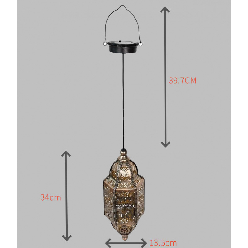 Solar Outdoor Courtyard Light Baroque Iron Art Hollow Atmosphere Projection Light Solar Iron Art Light