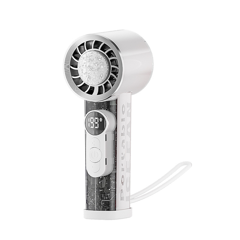 New Digital Display Handheld Ice Fan 199 Speed Levels Stepless Speed Control Cooling Digital Fan Turbo Handheld Fan