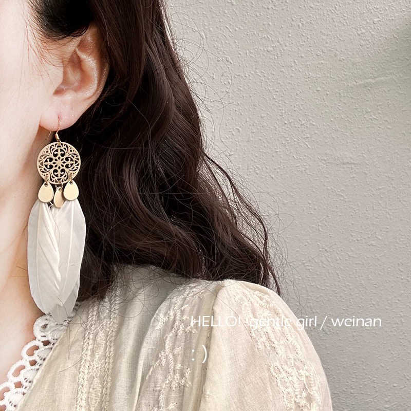 Bohemian Style Earrings Women Ethnic Ear Accessories Vacation Style Earrings Xinjiang Tibet Yunnan Exotic Tassel Accessories